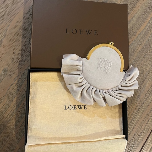 Loewe Rare Fringe Suede Coin Purse Beige/Tan - Picture 6 of 10